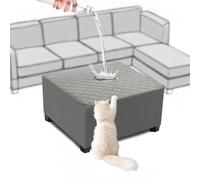 SYLC Ottoman Cover Square/Rectangle, Waterproof Footstool Cover Stretch Pouffe Cover, Washable Slipcover for Storage Footrest Furniture Protector for Dogs Pets (Light grey+Light grey,Square XL)