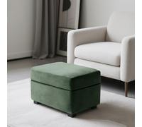 SYLC Ottoman Cover Stretch Velvet, Footstool Cover and Pouffe Cover Non-slip with Elastic Bottom/ties, Slipcover for Folding Storage Poofy Foot Stool (Mint green,Rectangular Ottoman+Seat)