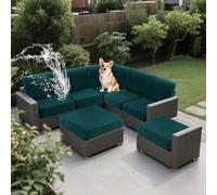 SYLC Outdoor Seat Cushions Covers Stretch, Replacement Upholstery Covers for Outdoor Pallet Rattan Furniture, Washable Bench Cover for Garden Patio (Teal,Wide 30-45, Deep 30-45cm)