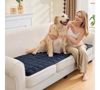 SYLC Sofa Cover Dark Blue Velvet Quilting,Thick Sofa Cover 1 Seater Corner L Shape Settee Non Slip Seat Cushion Covers Protector for Living Room Caravan (Dark Blue,70×70cm / 1 Piece)