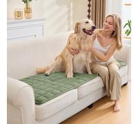 SYLC Sofa Cover Green Velvet Quilting,Thick Sofa Cover 2 Seater Corner L Shape Settee Non Slip Seat Cushion Covers Protector for Living Room Caravan (Green,70×150cm / 1 Piece)