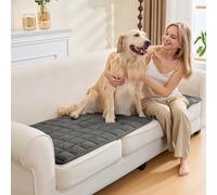 SYLC Sofa Cover Grey Velvet Quilting,Thick Sofa Cover 2 Seater Corner L Shape Settee Non Slip Seat Cushion Covers Protector for Living Room Caravan (Grey,70×120cm / 1 Piece)