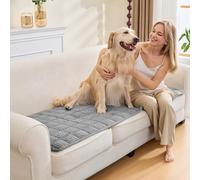 SYLC Sofa Cover Light Gray Velvet Quilting,Thick Sofa Cover 1 Seater Corner L Shape Settee Non Slip Seat Cushion Covers Protector for Living Room Caravan (Light Gray,70×70cm / 1 Piece)