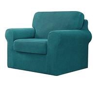 SYLC Sofa Cover Stretch Jacquard Sofa Slipcover 1 Seater with 1 Backrest and 1 Seat Cushion Separate Furniture Protector Armchair Cover 75-110cm 3PCS (Teal)