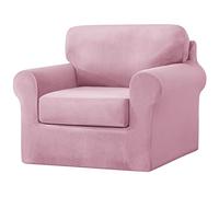 SYLC Sofa Cover with Separate Seat Cushions and Backrests Stretch Velvet Sofa Slipcover Couch Covers Furniture Protector Split Combined (Pink,1 Seat Set 3 PCS)