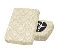 SYLC Sofa Seat Cover Velvet Embossed, Non Slip Stretch Sofa Cushion Covers with 4-ties, Fitted Sofa Cover for Settee/Couch/Caravan/Motorhome (Cream,1pc Backrest)