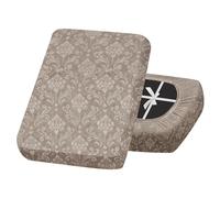 SYLC Sofa Seat Cover Velvet Embossed, Non Slip Stretch Sofa Cushion Covers with 4-ties, Fitted Sofa Cover for Settee/Couch/Caravan/Motorhome (Khaki,1pc Large 2-seat)