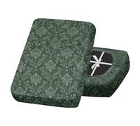 SYLC Sofa Seat Cover Velvet Embossed, Non Slip Stretch Sofa Cushion Covers with 4-ties, Fitted Sofa Cover for Settee/Couch/Caravan/Motorhome (Mint green,1pc Large 4-seat)