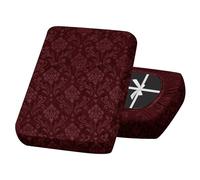 SYLC Sofa Seat Cover Velvet Embossed, Non Slip Stretch Sofa Cushion Covers with 4-ties, Fitted Sofa Cover for Settee/Couch/Caravan/Motorhome (Wine red,1pc Small 1-seat)