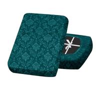 SYLC Sofa Seat Cover Velvet Embossed, Non Slip Stretch Sofa Cushion Covers with 4-ties, Fitted Sofa Cover for Settee/Couch/Caravan/Motorhome (Teal,1pc X-Large 1 seat)