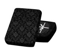 SYLC Sofa Seat Cover Velvet Embossed, Non Slip Stretch Sofa Cushion Covers with 4-ties, Fitted Sofa Cover for Settee/Couch/Caravan/Motorhome (Black,1pc Chaise lounge)