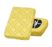 SYLC Sofa Seat Cover Velvet Embossed, Non Slip Stretch Sofa Cushion Covers with 4-ties, Fitted Sofa Cover for Settee/Couch/Caravan/Motorhome (Lemon,1pc 1-Seat)