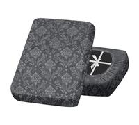 SYLC Sofa Seat Cover Velvet Embossed, Non Slip Stretch Sofa Cushion Covers with 4-ties, Fitted Sofa Cover for Settee/Couch/Caravan/Motorhome (Dark grey,1pc Large 1-seat)