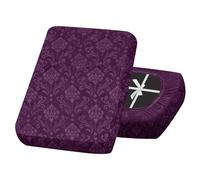 SYLC Sofa Seat Cover Velvet Embossed, Non Slip Stretch Sofa Cushion Covers with 4-ties, Fitted Sofa Cover for Settee/Couch/Caravan/Motorhome (Purple,1pc 3-Seat)