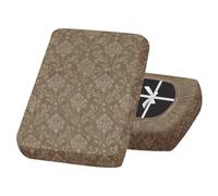 SYLC Sofa Seat Cover Velvet Embossed, Non Slip Stretch Sofa Cushion Covers with 4-ties, Fitted Sofa Cover for Settee/Couch/Caravan/Motorhome (Camel,1pc Large 1-seat)