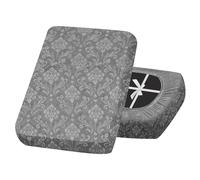 SYLC Sofa Seat Cover Velvet Embossed, Non Slip Stretch Sofa Cushion Covers with 4-ties, Fitted Sofa Cover for Settee/Couch/Caravan/Motorhome (Med grey,1pc Large backrest)