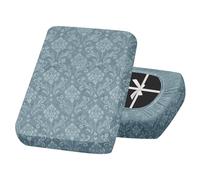 SYLC Sofa Seat Cover Velvet Embossed, Non Slip Stretch Sofa Cushion Covers with 4-ties, Fitted Sofa Cover for Settee/Couch/Caravan/Motorhome (Light blue,1pc Large 4-seat)