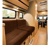 SYLC Stretch Caravan Seat Covers, Non-slip Motorhome Seat Covers for Lounge with 2 Straps, Velvet Sofa Cushion Covers for Couch Camper Bench (red coffee,Rectangle XS)