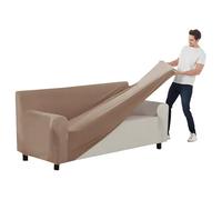 SYLC Stretch Ektorp Sofa Cover, Velvet Sofa Covers 1/2/3/4 Seater with Seat Cover and Back Cover, Non-slip Settee Covers Well-fitted (sand,145-178cm 1pc)
