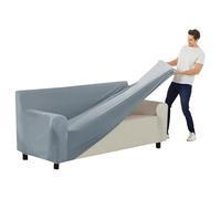 SYLC Stretch Ektorp Sofa Cover, Velvet Sofa Covers 1/2/3/4 Seater with Seat Cover and Back Cover, Non-slip Settee Covers Well-fitted (light blue,145-178cm 1pc)