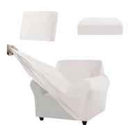 SYLC Stretch Ektorp Sofa Cover, Velvet Sofa Covers 1/2/3/4 Seater with Seat Cover and Back Cover, Non-slip Settee Covers Well-fitted (ivory,XL 80-120cm 3pcs)