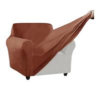 SYLC Stretch Ektorp Sofa Cover, Velvet Sofa Covers 1/2/3/4 Seater with Seat Cover and Back Cover, Non-slip Settee Covers Well-fitted (caramel,80-120cm 1pc)