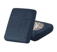 SYLC Stretch Sofa Cushion Covers Velvet Knurling, Non Slip Seat Covers for Sofas with Ties, Fitted Caravan Cushion Covers for Sofa/Settee/Couch/Motorhome (Denim blue,1pc X-Large 1 seat)