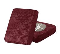 SYLC Stretch Sofa Cushion Covers Velvet Knurling, Non Slip Seat Covers for Sofas with Ties, Fitted Caravan Cushion Covers for Sofa/Settee/Couch/Motorhome (1pc 1-Seat,Rose red)