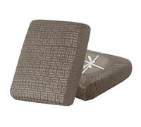 SYLC Stretch Sofa Cushion Covers Velvet Knurling, Non Slip Seat Covers for Sofas with Ties, Fitted Caravan Cushion Covers for Sofa/Settee/Couch/Motorhome (Taupe,1pc 2-Seat)