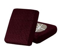 SYLC Stretch Sofa Cushion Covers Velvet Knurling, Non Slip Seat Covers for Sofas with Ties, Fitted Caravan Cushion Covers for Sofa/Settee/Couch/Motorhome (Wine red,1pc Large 2-seat)