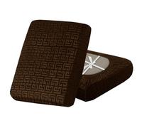 SYLC Stretch Sofa Cushion Covers Velvet Knurling, Non Slip Seat Covers for Sofas with Ties, Fitted Caravan Cushion Covers for Sofa/Settee/Couch/Motorhome (1pc 2-Seat,Caramel)