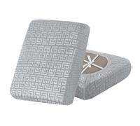 SYLC Stretch Sofa Cushion Covers Velvet Knurling, Non Slip Seat Covers for Sofas with Ties, Fitted Caravan Cushion Covers for Sofa/Settee/Couch/Motorhome (Light gray,1pc Large 1-seat)