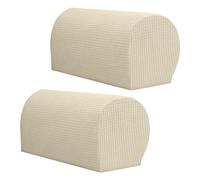 SYLC Stretch Sofa Seat Cushion Covers, Couch Settee Cushion Replacement for Lounge/Motorhome/Caravan Non-slip with Elastic Band and 4 Ties (Beige,Armrests)
