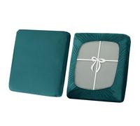 SYLC Stretch Sofa Seat Cushion Covers, Non-slip Sofa Cushion Cover with Ties and Elastic Bands, Velvet Couch Cushion Covers Replacement (Teal,Large 1-Seater)