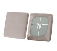 SYLC Stretch Sofa Seat Cushion Covers, Non-slip Sofa Cushion Cover with Ties and Elastic Bands, Velvet Couch Cushion Covers Replacement (Khaki,2-Seater)