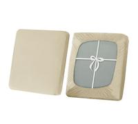 SYLC Stretch Sofa Seat Cushion Covers, Non-slip Sofa Cushion Cover with Ties and Elastic Bands, Velvet Couch Cushion Covers Replacement (Beige,3-Seater)