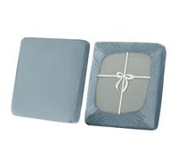 SYLC Stretch Sofa Seat Cushion Covers, Non-slip Sofa Cushion Cover with Ties and Elastic Bands, Velvet Couch Cushion Covers Replacement (Light blue,1-Seater)