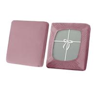SYLC Stretch Sofa Seat Cushion Covers, Non-slip Sofa Cushion Cover with Ties and Elastic Bands, Velvet Couch Cushion Covers Replacement (Rose,Large 4-Seater)
