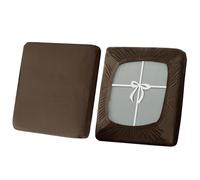 SYLC Stretch Sofa Seat Cushion Covers, Non-slip Sofa Cushion Cover with Ties and Elastic Bands, Velvet Couch Cushion Covers Replacement (Coffee,Backrest cover)