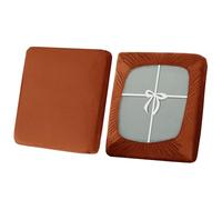 SYLC Stretch Sofa Seat Cushion Covers, Non-slip Sofa Cushion Cover with Ties and Elastic Bands, Velvet Couch Cushion Covers Replacement (Orange,2-Seater)