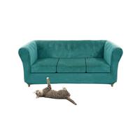 SYLC Stretch Velvet Chesterfield Sofa Cover, Couch Cover with Seat Cushion Cover for Curved Settee Armchair Vintage Style (Teal,Sofa+3 Large Seats)