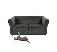 SYLC Stretch Velvet Chesterfield Sofa Cover, Couch Cover with Seat Cushion Cover for Curved Settee Armchair Vintage Style (Dark gray,Sofa+2 Large Seats)