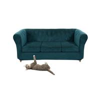 SYLC Stretch Velvet Chesterfield Sofa Cover, Couch Cover with Seat Cushion Cover for Curved Settee Armchair Vintage Style (Dark teal,Sofa+3 Small Seats)
