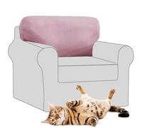 SYLC Stretch Velvet Sofa Backrest Cover, Back Cushion Covers Non-Slip Sofa Cushion Slipcovers for Couch Chesterfield Caravan RV Dinette (Pink,1 pc Rectangle M)