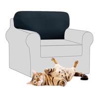 SYLC Stretch Velvet Sofa Backrest Cover, Back Cushion Covers Non-Slip Sofa Cushion Slipcovers for Couch Chesterfield Caravan RV Dinette (Navy blue,1 pc Square M)