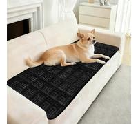 SYLC Thick Couch Cover Quilting Velvet Knurling, Non Slip Sofa Cover 1/2/3/4 Seater Corner L Shape Settee Seat Covers Mat Protector or Living Room Caravan (Black,70×90cm / 1 Piece)