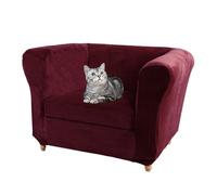 SYLC Velvet Stretch Chesterfield Sofa Cover Couch Cover with Seat Cushion Cover Furniture Protector for Curved Settee Fitted Vintage (Winered,Chair+1 Small Seat)