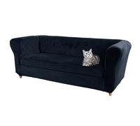SYLC Velvet Stretch Chesterfield Sofa Cover Couch Cover with Seat Cushion Cover Furniture Protector for Curved Settee Fitted Vintage (Navy,Sofa+1 pc 3-Sea)