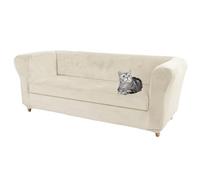 SYLC Velvet Stretch Chesterfield Sofa Cover Couch Cover with Seat Cushion Cover Furniture Protector for Curved Settee Fitted Vintage (Beige,Sofa+1 pc Large 3-Seat)