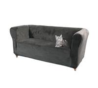 SYLC Velvet Stretch Chesterfield Sofa Cover Couch Cover with Seat Cushion Cover Furniture Protector for Curved Settee Fitted Vintage (Grey,Loveseat)